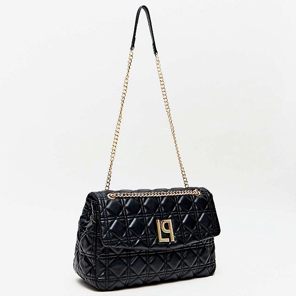 Bolsa Shoulder Lança Perfume Chain Ve26 Preto Feminino