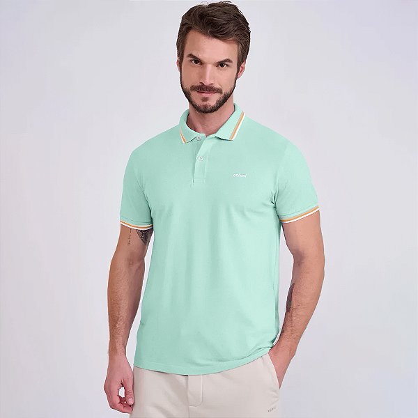 Camisa Polo Colcci Triple Line Ve26 Verde Masculino
