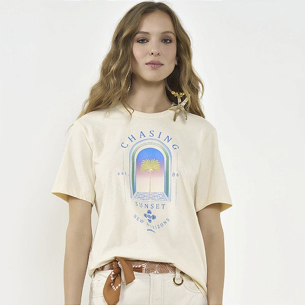 Camiseta Colcci Chasing Av26 Bege Feminino