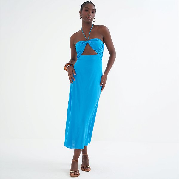 Vestido Super Mid Colcci Faixa Pr26 Azul Klenn Feminino