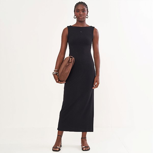 Vestido Super Mid Colcci Square Pr26 Preto Feminino