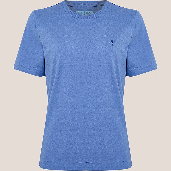 Blusa Dudalina Logo Relevo Ve26 Azul Feminino