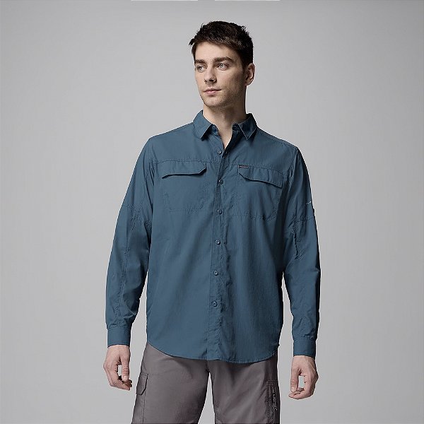 Camisa Columbia Silver Ridge 2 Azul Masculino