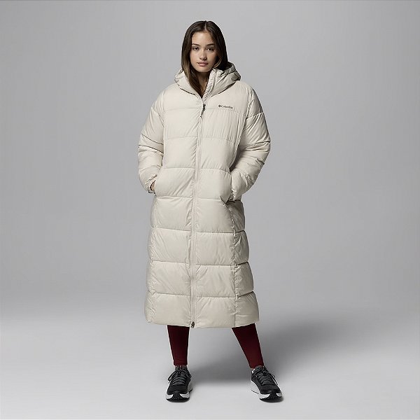 Jaqueta Columbia Puffect II Long Bege Feminino