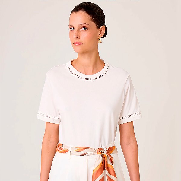 Blusa Dudalina Mariana Ve26 Off White Feminino