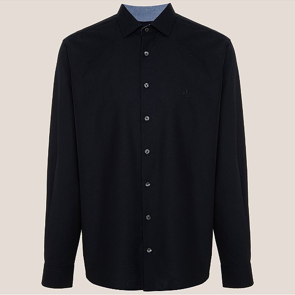 Camisa Dudalina Comfort Trico Lisa Ve26 Marinho Masculino