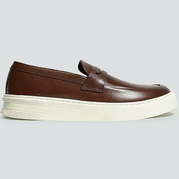 Tênis Dudalina Couro Loafer Marrom Masculino