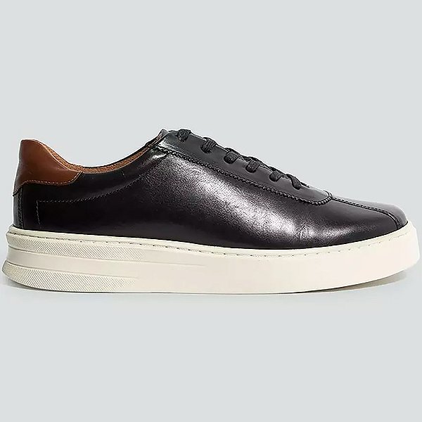Tênis Dudalina Couro Evoque Preto Masculino