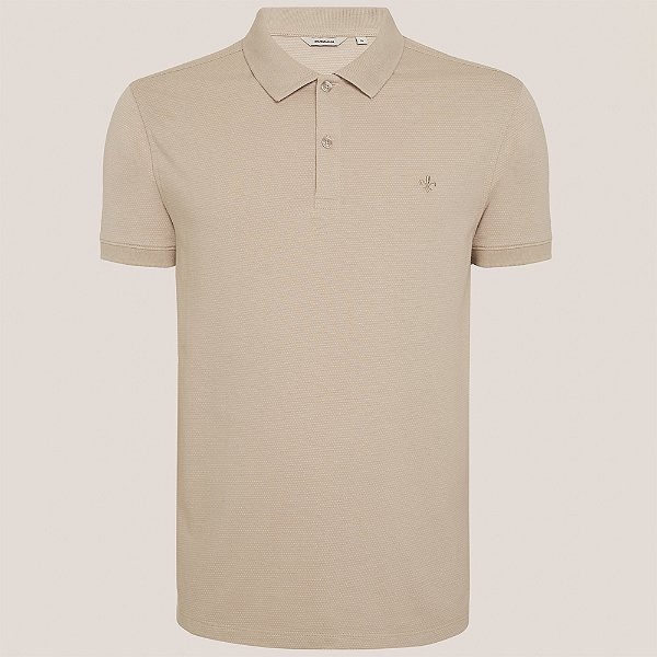 Camisa Polo Dudalina Malha Maquinetada Ve26 Bege Masculino