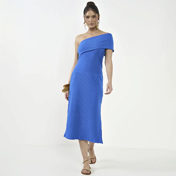 Vestido Colcci Canelado Ve26 Azul Feminino
