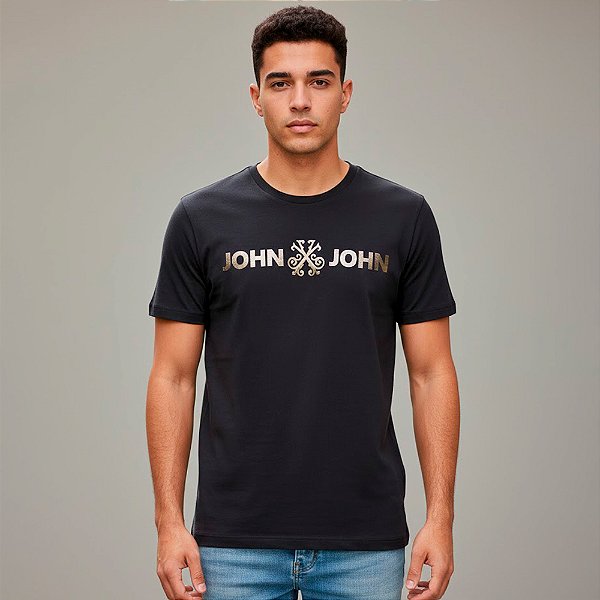 Camiseta John John Basic Foil Ve26 Preto Masculino
