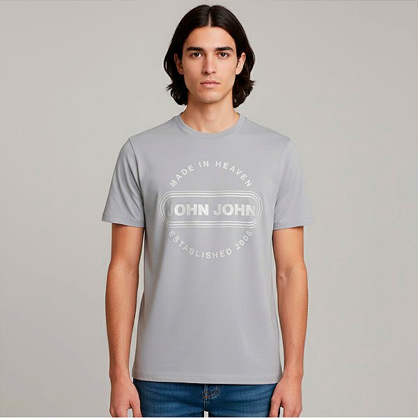 Camiseta John John Round Circle Ve26 Cinza Masculino