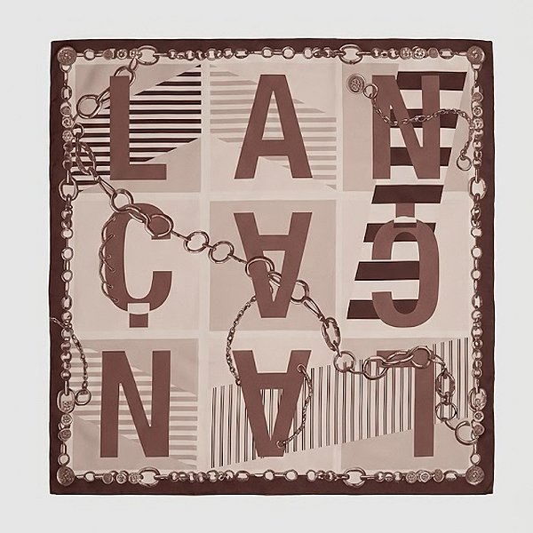 Lenço Lança Perfume Acetinado Estampado Ou26 Marrom Feminino