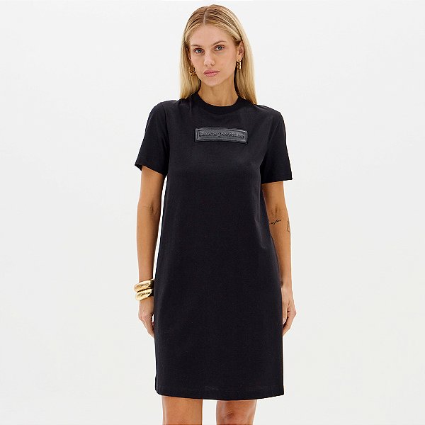 Vestido Lança Perfume Tdress Manga Curta Ou26 Preto Feminino