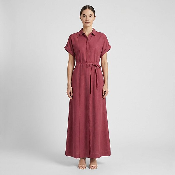 Vestido Midi Dudalina Chemise Ou26 Rosa Feminino