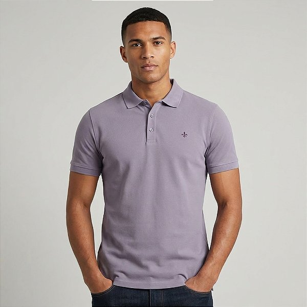 Camisa Polo Dudalina Essentials Basic Ou26 Roxo Masculino