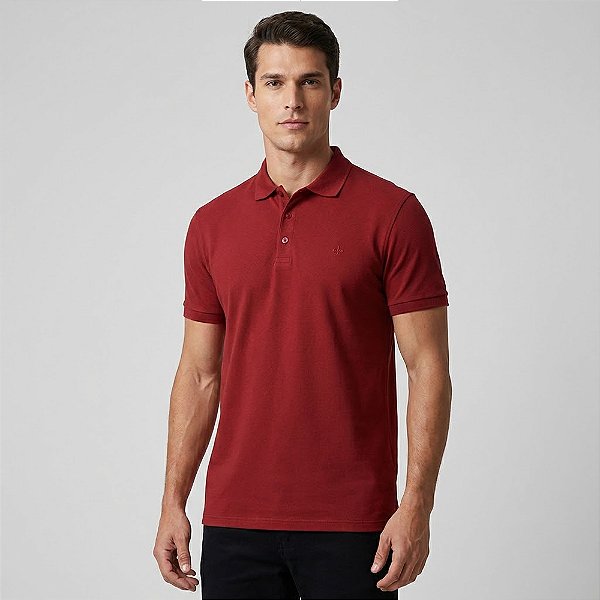 Camisa Polo Dudalina Essential Basic Ou26 Vermelho Masculino