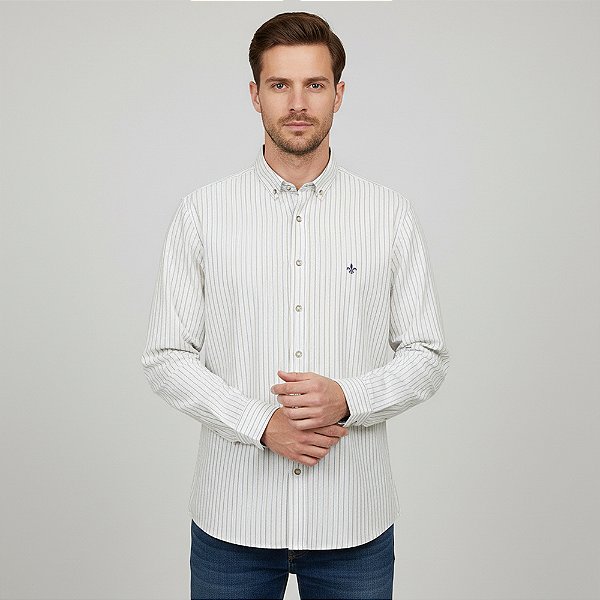 Camisa Dudalina Oxford Ou26 Branco Masculino
