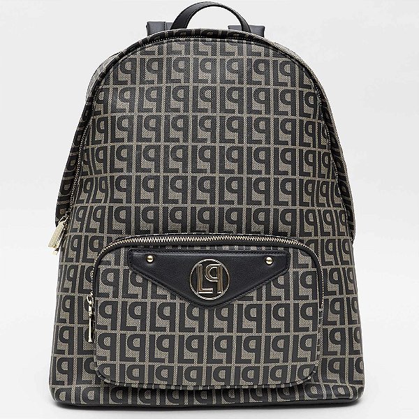 Mochila Lança Perfume Monograma Enfeite Ou26 Preto Feminino