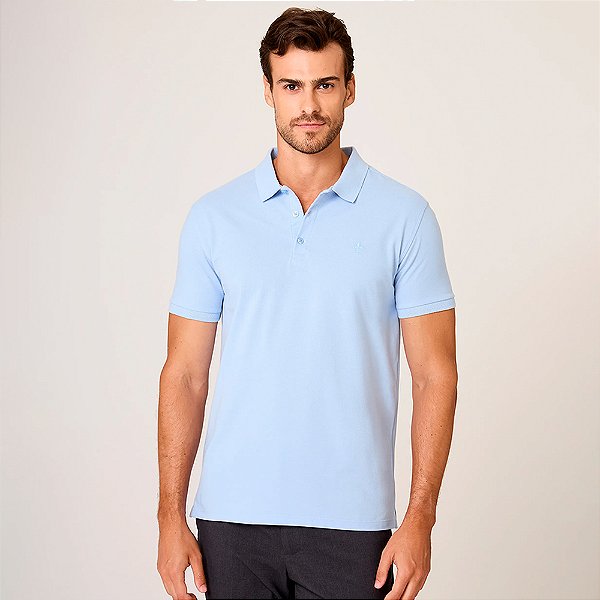 Camisa Polo Dudalina Essential Basic Ou26 Azul Masculino