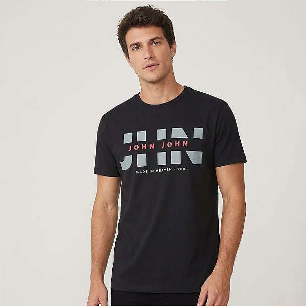 Camiseta John John Slim Street Ou26 Preto Masculino