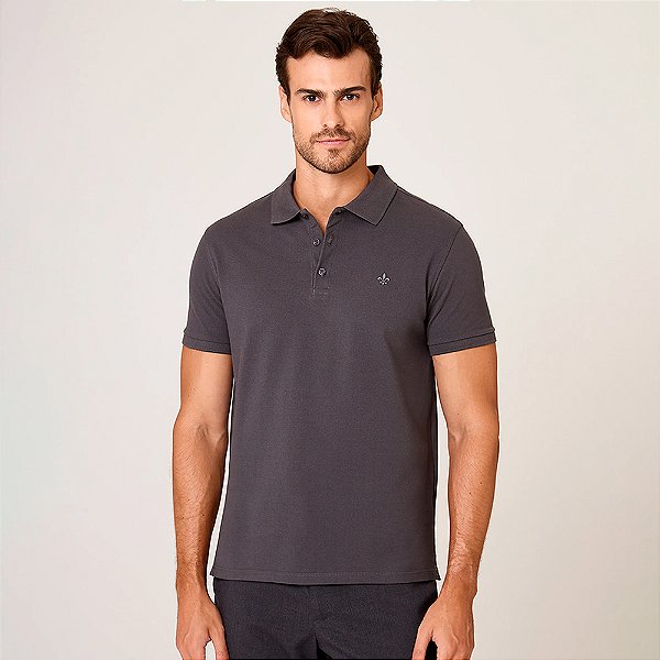 Camisa Polo Dudalina Essential Basic Ou26 Cinza Masculino