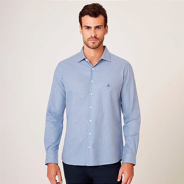 Camisa Dudalina Slim Listrada Ou26 Azul Masculino