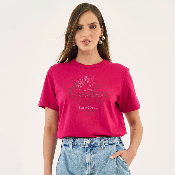 Camiseta Colcci Pure Ou26 Rosa Feminino