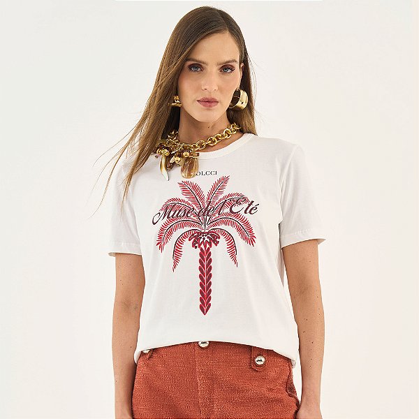 Camiseta Colcci Muse Ou26 Off White Feminino