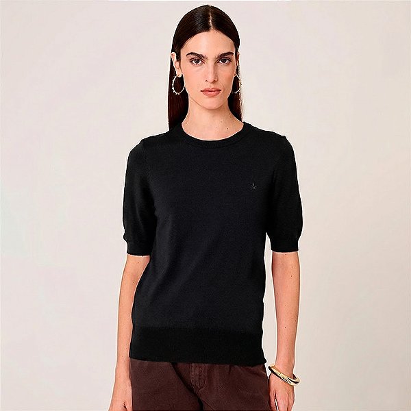 Blusa Dudalina Basic Ou26 Preto Feminino