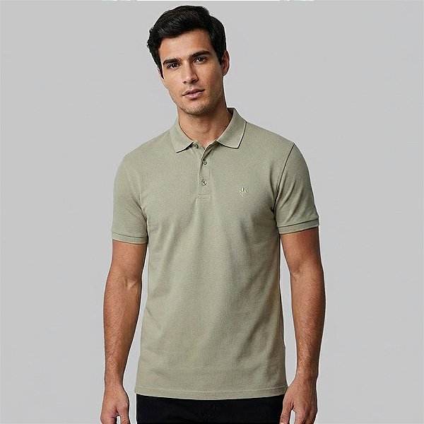 Camisa Polo Dudalina Essential Basic Ou26 Verde Masculino