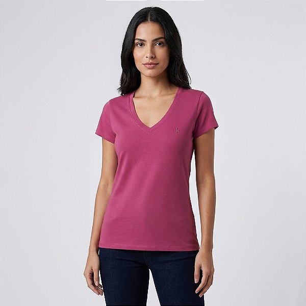 Blusa Dudalina Dec V Pima Touch Ou26 Rosa Feminino