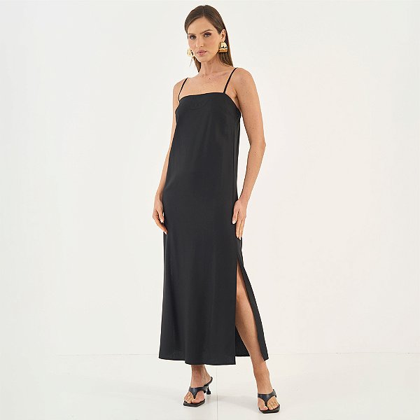 Vestido Midi Colcci Alça Ou26 Preto Feminino