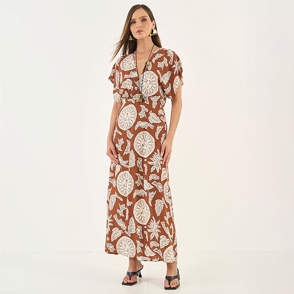 Vestido Super Mid Colcci Sun Ou26 Marrom Feminino