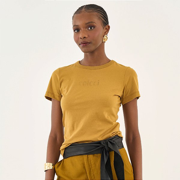 Camiseta Colcci Central Ou26 Marrom Feminino