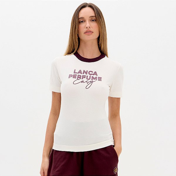 Camiseta Easy Lança Perfume Babylook Ou26 Off White Feminino
