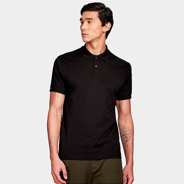 Camisa Polo Aramis Interlock Pima In26 Preto Masculino