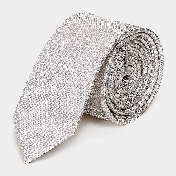 Gravata Aramis Seda Feather In26 Prata Masculino