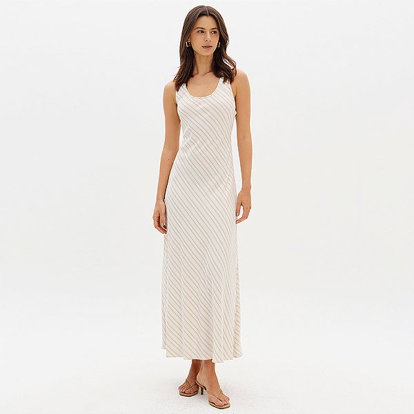 Vestido Super Mid Easy Lança Perfume Ou26 Off White Feminino