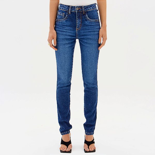 Calça Jeans Easy Lança Perfume Skinny Mid Ou26 Azul Feminino