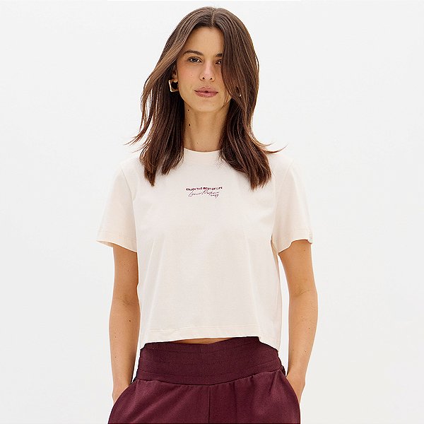 Camiseta Easy Lança Perfume Box Ou26 Bege Feminino