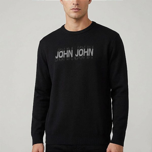Suéter Tricot John John Shadow Ou26 Preto Masculino