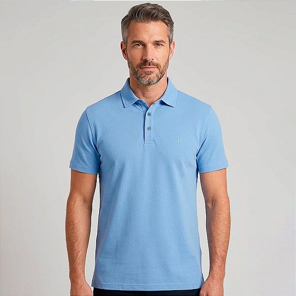 Camisa Polo Dudalina Piquet Flex Classic Ou26 Azul Masculino