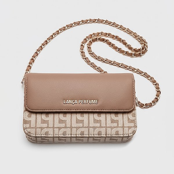 Bolsa Crossbody Lança Perfume Estampada Ou26 Bege Feminino