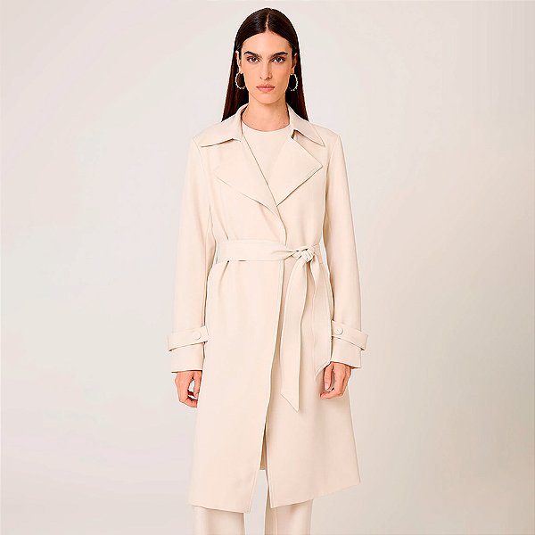 Casaco Dudalina Trench Aurora Ou26 Off White Feminino