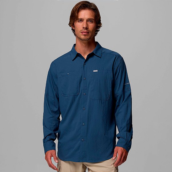 Camisa Columbia Silver Ridge Utility Lite Marinho Masculino