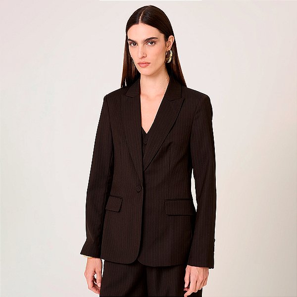 Blazer Dudalina Slim Alda In26 Marrom Feminino