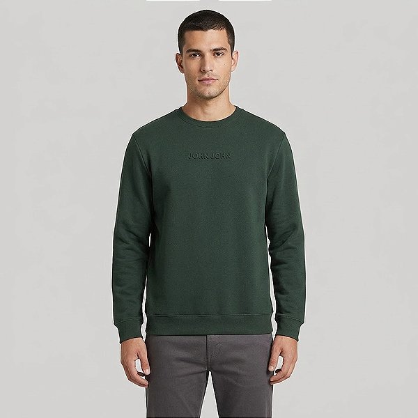 Moletom John John Embossed Ou26 Verde Masculino