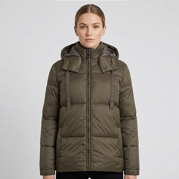 Jaqueta Dudalina Puffer Monica Ou26 Marrom Feminino