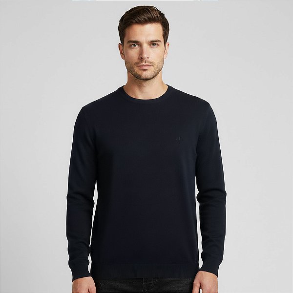 Suéter Tricot Dudalina Dc Basic Ou26 Marinho Masculino